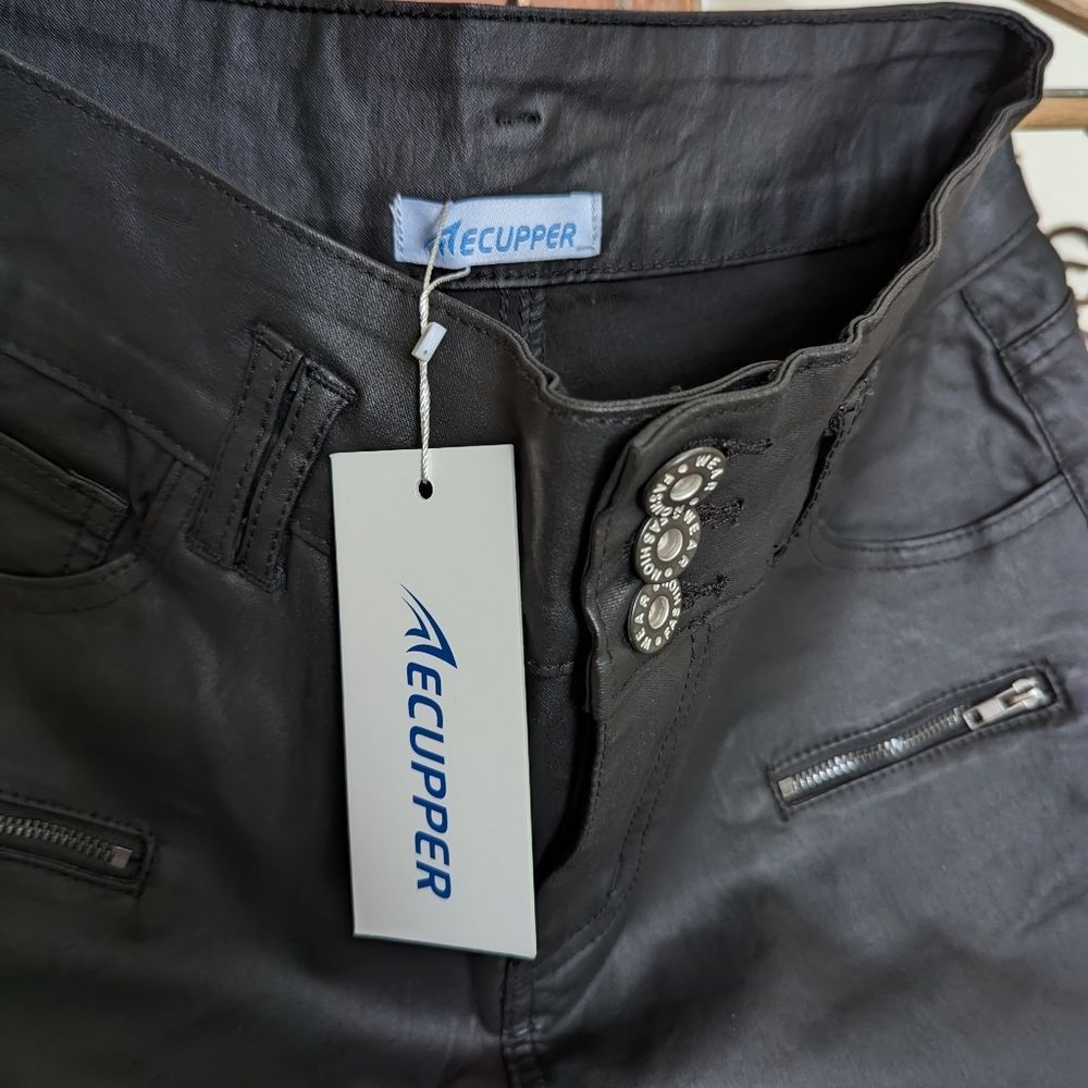 Aecupper faux leather jeans size 10 - Picture 3 of 8